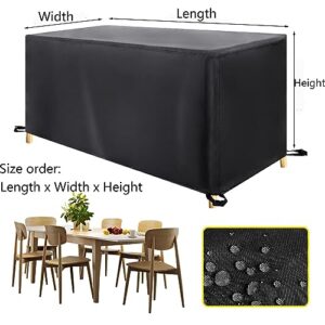 Patio Furniture Covers - 67x43x32in (LxWxH) Outdoor Furniture Covers Waterproof Durable Black Oxford Dust and Snow Patio Furniture Set Covers for Outdoor Table Chair