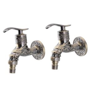 doitool 2 pcs antique washing machine faucet copper core faucet bath tub faucet bathtub faucets sink faucet decorative taps brass water tap laundry tub sprinkler wash basin water spout mop