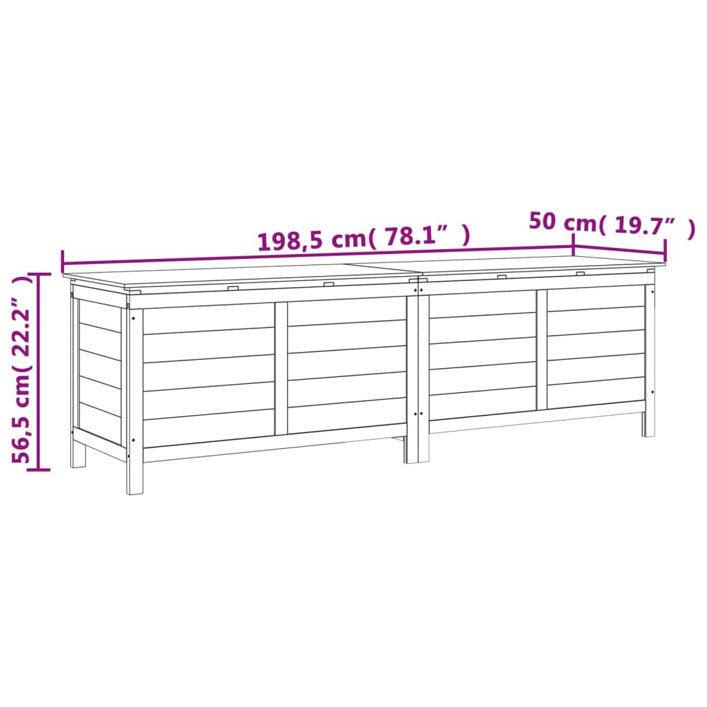 loibinfen Wood Deck Box, Outdoor Storage Box Patio Storage Container for Tools Cushions, Patio Storage Cabinet, Anthracite 78.1"x19.7"x22.2" Solid Wood Fir