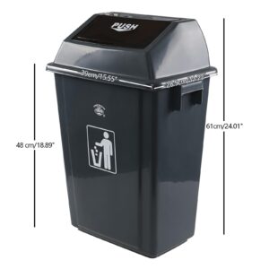 Readsky 13 Gallon Plastic Kitchen Trash Can with Swing Lid, Gray, 4 Packs