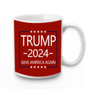 wenssy trump for president mug, donald trump 2024 save america again mug, trump 2024 mug, trump for president of the united states 11 ounce red