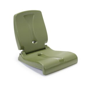 step2 folding adult flip seat, portable outdoor chair for poolside, tailgating, camping, picnic, stadium, provides back support when sitting on ground, made of durable plastic, olive