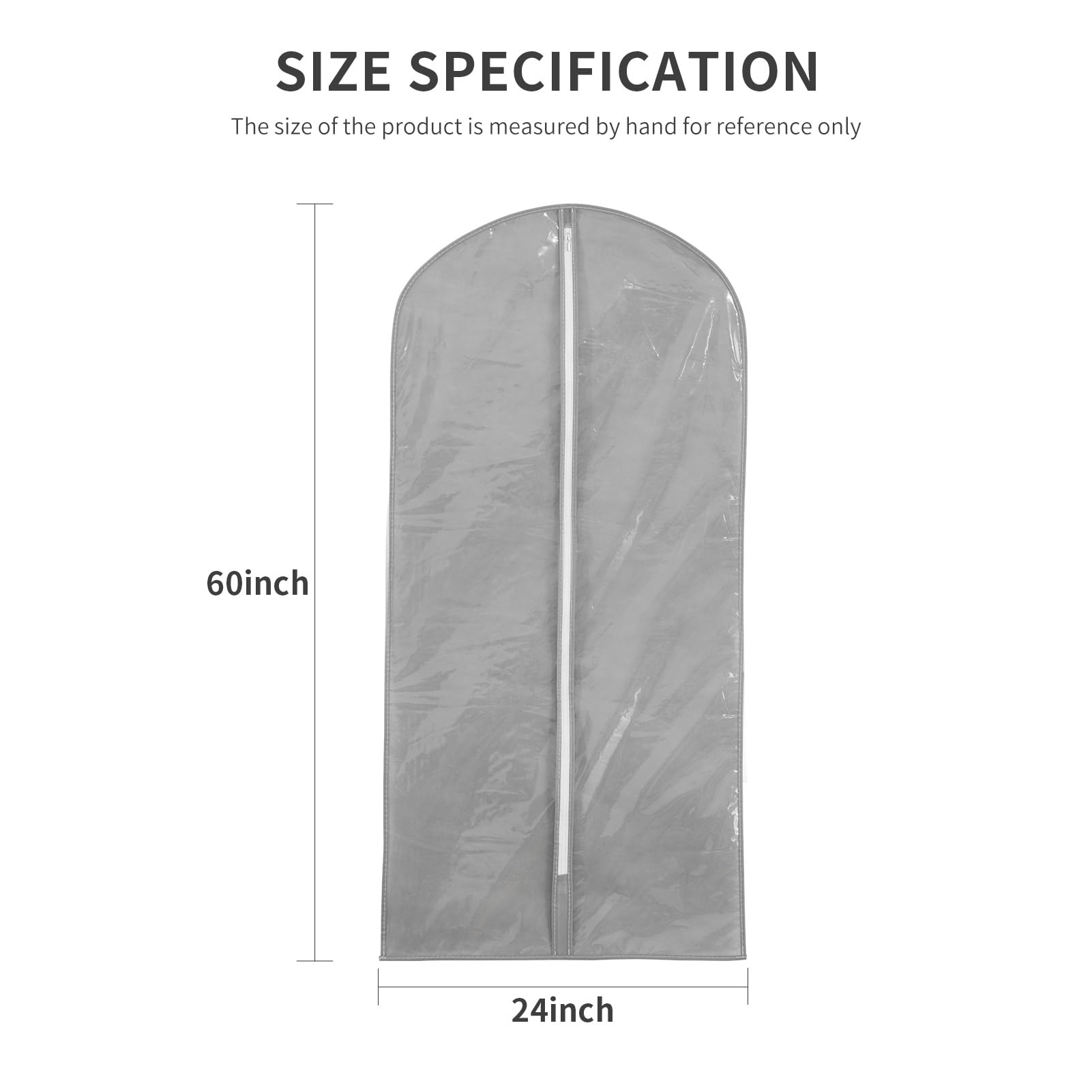 Garment Bag for Dresses Long, 60" Dress Bag for Traveling, Set of 3.