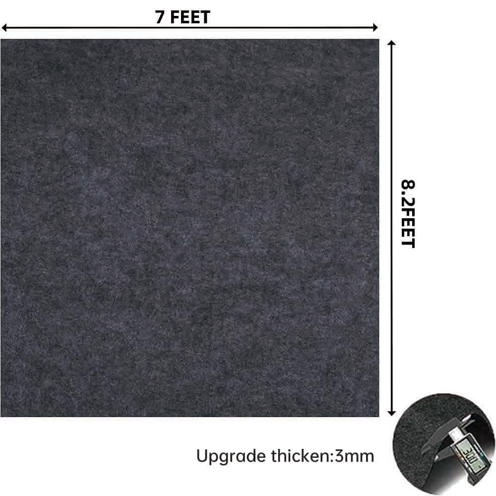 8.2 x 7 FT Outdoor Storage Shed Floor Mat - Waterproof and Dustproof Carport Mat Non-Slip Patio Furniture Mat - Enhances Floor Protection, Soft Material, Easy to Clean, Durable, Black