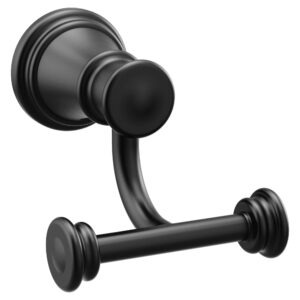 moen belfield matte black double robe hook, yb6403bl