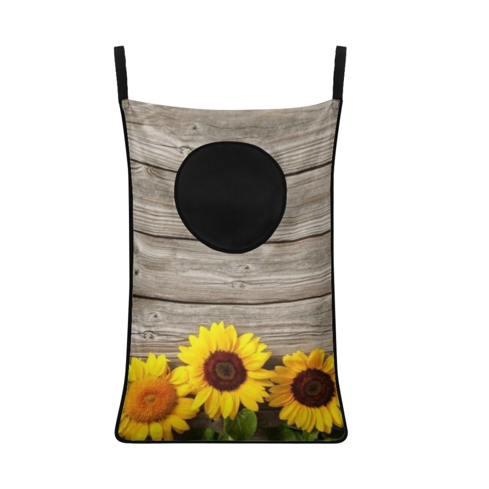 HUISEFOR Sunflower Over The Door Laundry Hamper Hanging Space Saving Clothing Hampers For Laundry Washable Reusable Travel Laundry Bags Wall Mounted Laundry Hamper