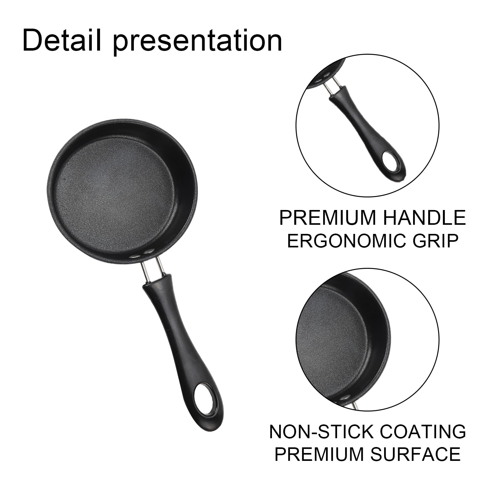 Rehomy Mini Nonstick Egg & Omelet Pan – 4.7” Single Serve Frying Pan/Skillet, Diamond Infused, Multipurpose Pan Designed for Eggs, Pancakes, Dishwasher Safe (4.7 Inch/12CM)