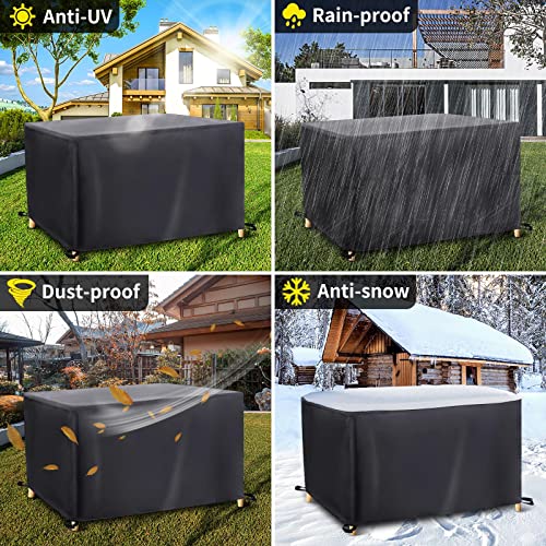 Patio Furniture Covers - 67x43x32in (LxWxH) Outdoor Furniture Covers Waterproof Durable Black Oxford Dust and Snow Patio Furniture Set Covers for Outdoor Table Chair