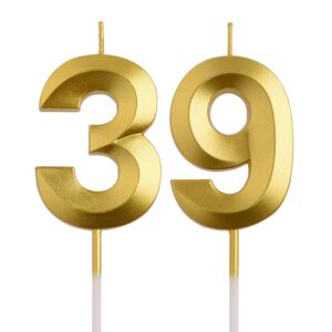 aoolada 39th 93rd birthday candles, gold 93 39 year old number birthday candles, birthday party decorations cake topper gifts for men women