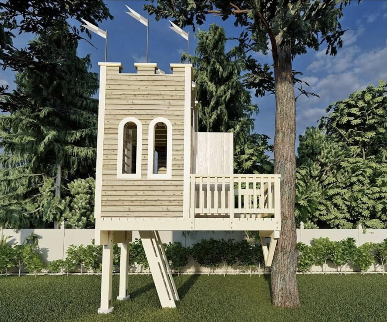 The Enchanted Castle © 1 Tree 2 Post Treehouse Plan