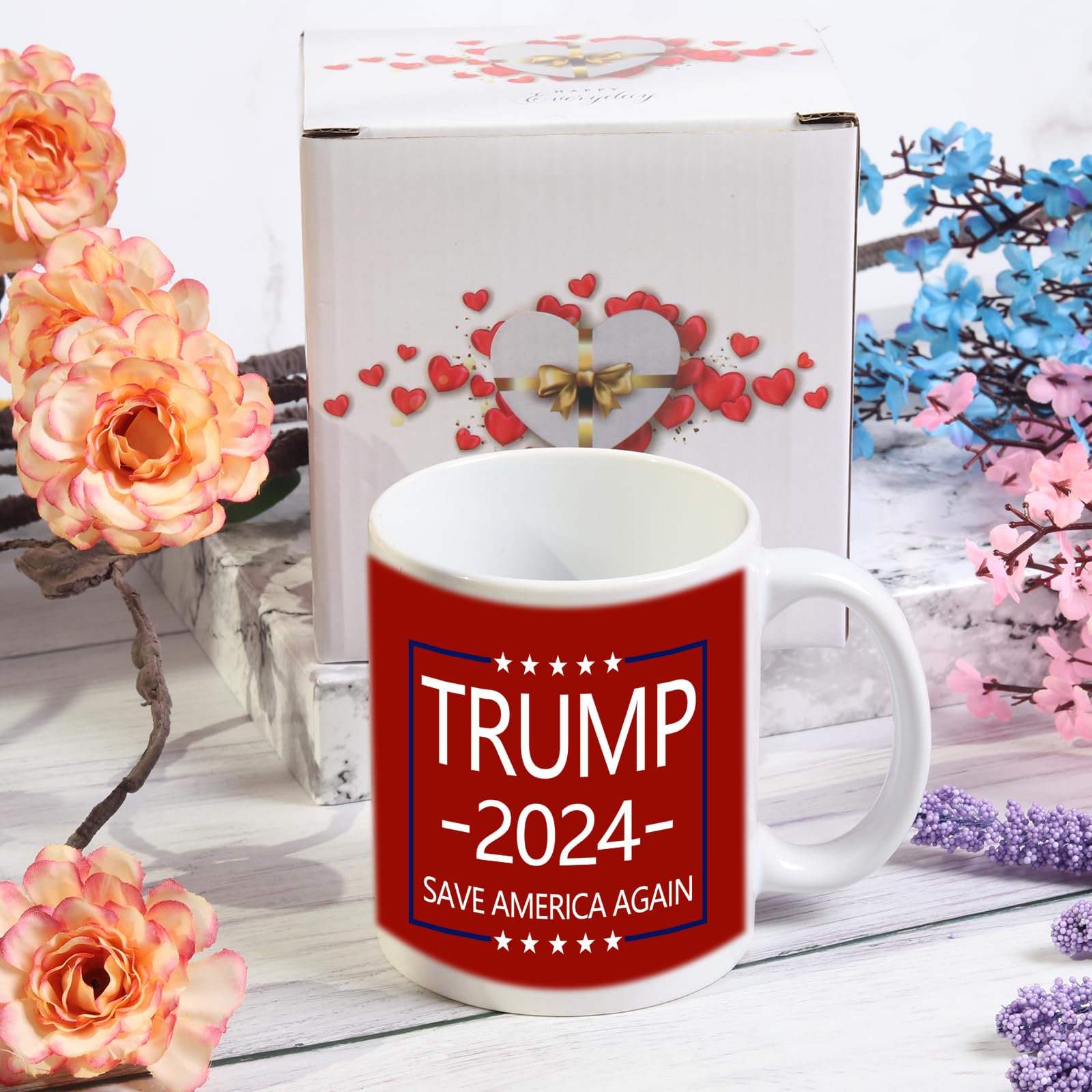 WENSSY Trump for President Mug, Donald Trump 2024 Save America Again Mug, Trump 2024 Mug, Trump for President of The United States 11 Ounce Red