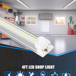 ELEKICO 6 Pack 50w 4ft Led Shop Light, Super Bright 7500lm 5000k V Shape 4' Led Shop Lights, Linkable 4 Foot Led Shop Lights for Garage Warehouse, Supermarket, Basement, Barn, Storage Area