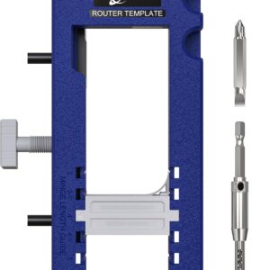 Door Hinge Jig, Door Hinge Router Template,Door Hinge Mortiser, Hinge Installation Kit Fits 3” to 5” Length and 1/4” or 5/8” Thickness Door Hinge, Blue