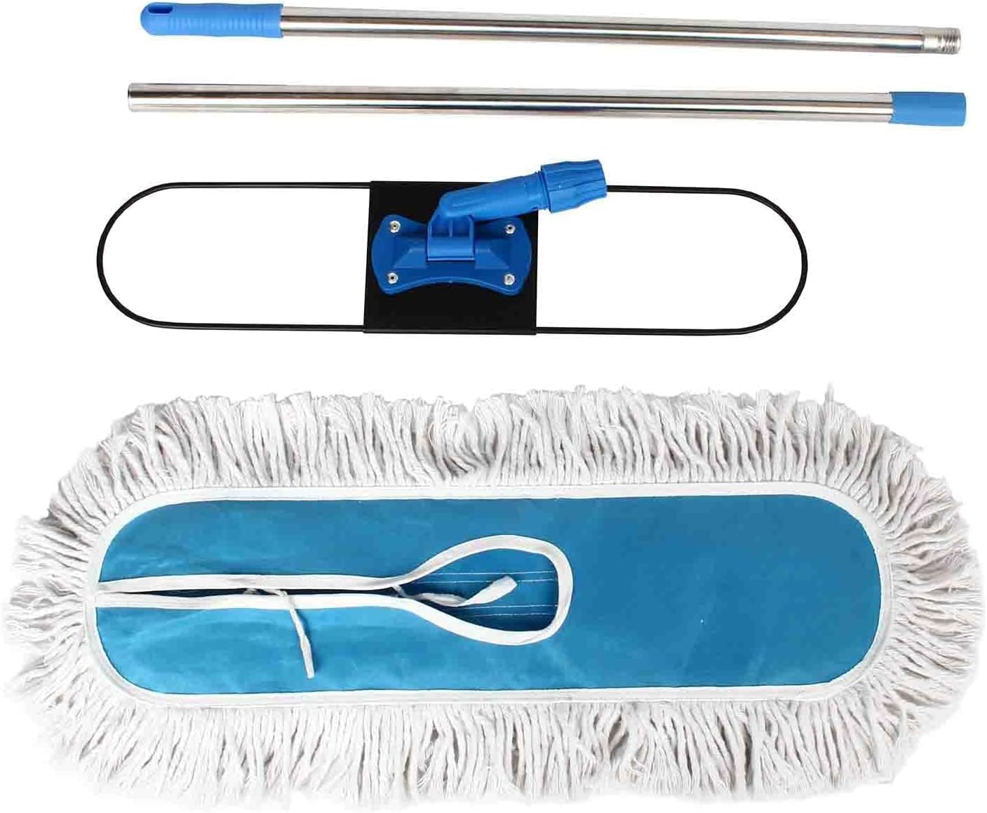 16" Commercial Dust Mop, MEIBEI Dust Floor Mop with Cotton mop Head, Dust Mop for Hardwood Floors with Long Handle, Industrial Dust Mop for Factory, Shopping Mall, Garage, Company, Hotel (16*5 inch)