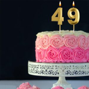 AOOLADA 49th 94th Birthday Candles, Gold 94 49 Year Old Number Birthday Candles, Birthday Party Decorations Cake Topper Gifts for Men Women