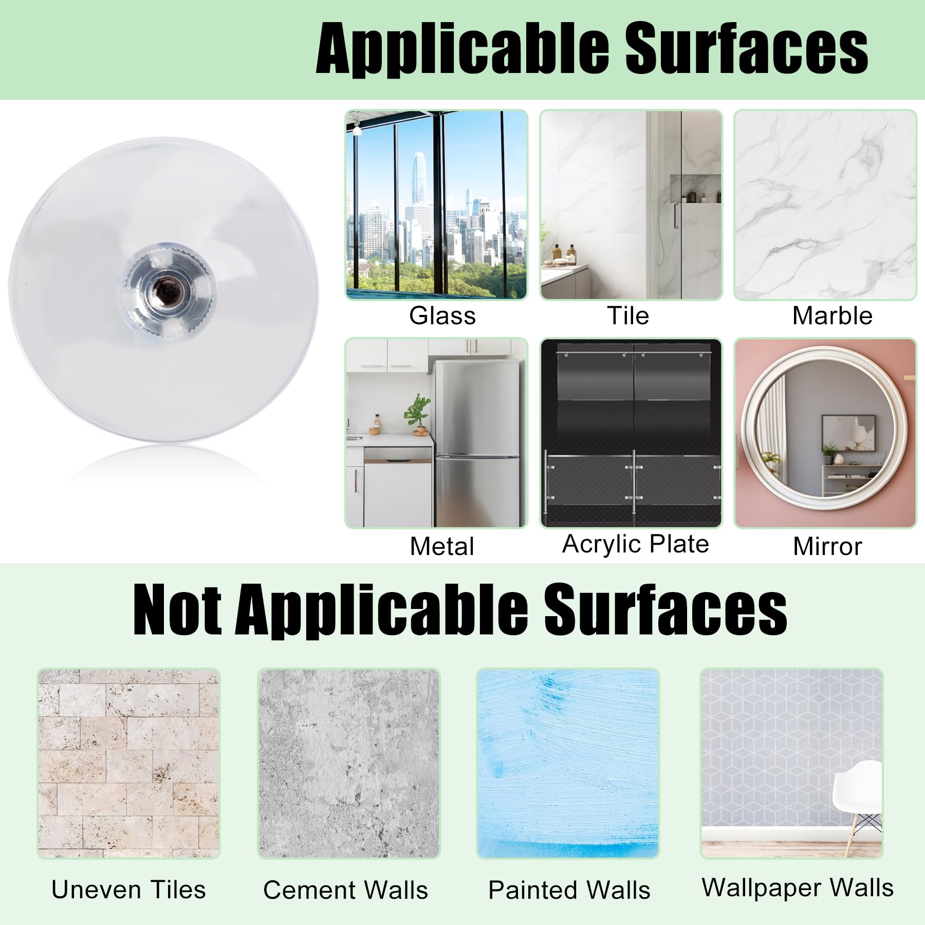 Lianxuia 16 Pcs Suction Cup Plastic Suction Pads, 50mm/1.96 inch Clear PVC Sucker Pads, Strong Adhesive Suction Holder with M5 Screw Nut for Windows, Bathrooms, Glass Walls, Car Sun Shades