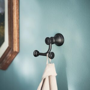 Moen Belfield Matte Black Double Robe Hook, YB6403BL