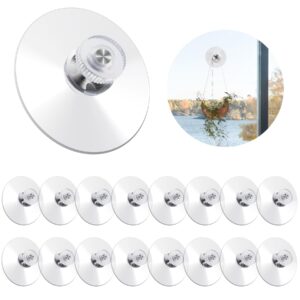 lianxuia 16 pcs suction cup plastic suction pads, 50mm/1.96 inch clear pvc sucker pads, strong adhesive suction holder with m5 screw nut for windows, bathrooms, glass walls, car sun shades