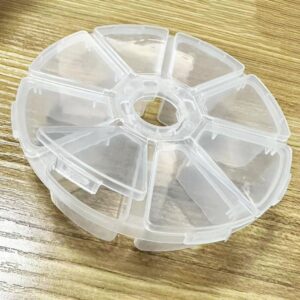 TAODAN 2pcs Plastic Storage Organizer Containers 10cm 8 Grids Clear Jewelry Box Fishing Box Pill Box