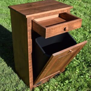 ZUMAHA Trash can | Rustic Special Walnut | Kitchen Trash can Cabinet