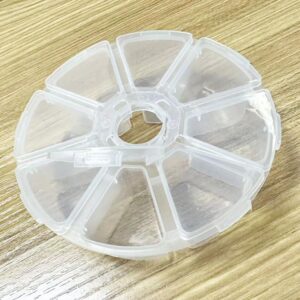 TAODAN 2pcs Plastic Storage Organizer Containers 10cm 8 Grids Clear Jewelry Box Fishing Box Pill Box