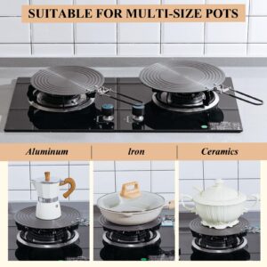 Tujoe 2 Pcs Simmer Plate for Gas Stove 11 Inches and 9.5 Inches Heat Diffuser Round Stove Diffuser with Anti Scalding Handle for Electric Stove Pot Cookware Protection Accessories