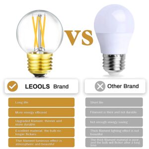 Leools Dimmable Wall sconces Edison Bulb G16.5 4W Equal 40 watt AC120V Clear Glass Soft White 3000K E26 Light Bulb for Pendant,Chandeliers,Vanity, 400lm 6Pack