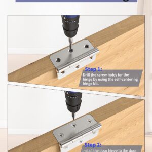 Door Hinge Jig, Door Hinge Router Template,Door Hinge Mortiser, Hinge Installation Kit Fits 3” to 5” Length and 1/4” or 5/8” Thickness Door Hinge, Blue