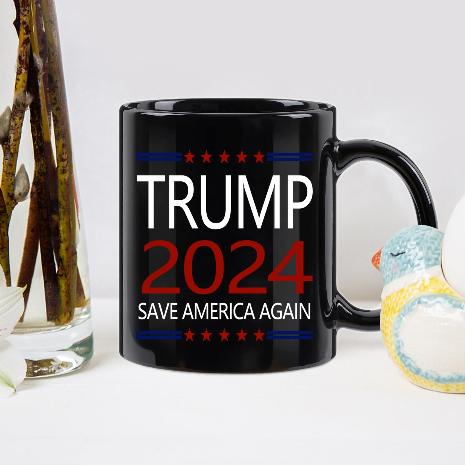 WENSSY Trump for President Mug, Donald Trump 2024 Save America Again Mug, Trump 2024 Mug, Trump for President of The United States 11 Ounce Black