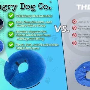 Hungry Dog Co.- Premium Inflatable Dog Collar for Dogs and Cats - Helps in Pet Recovery - Comfortable and Safe for Your Pet - Soft E-Collar – Grey, Medium (8”- 12” Neck)