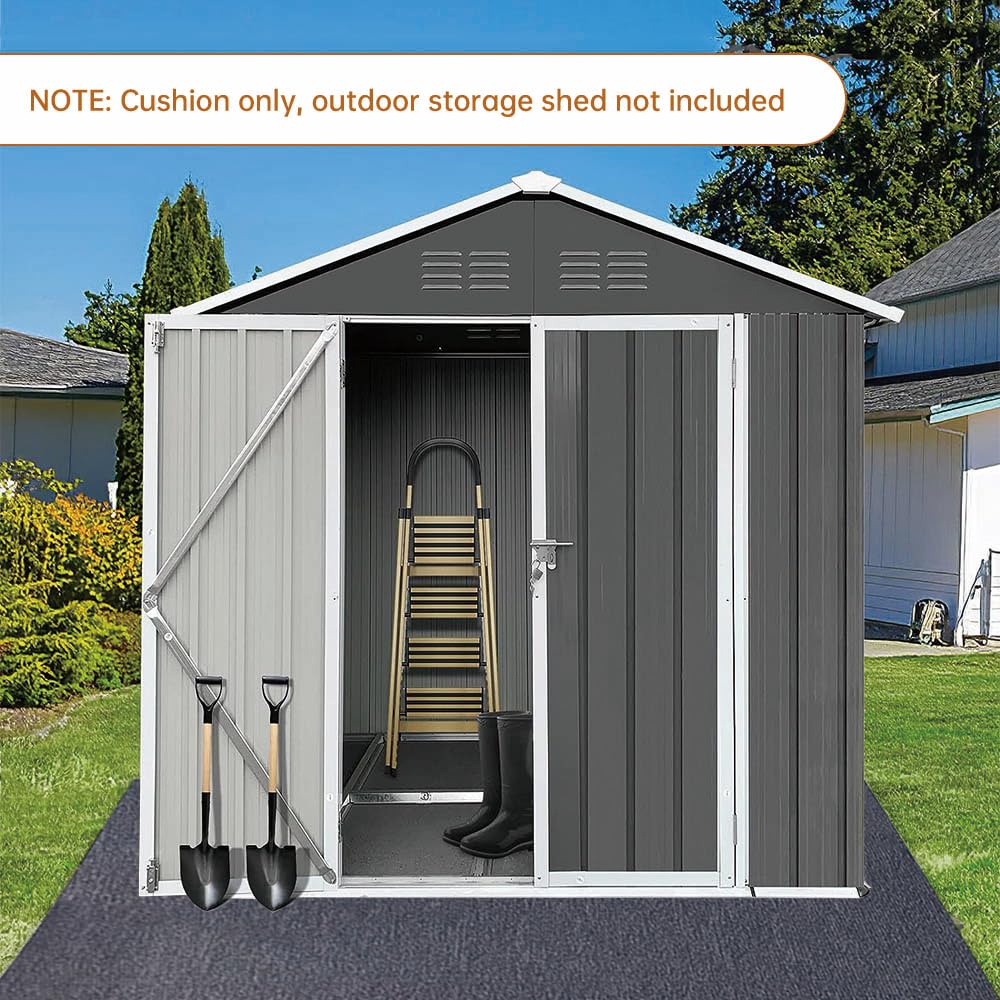 8.2 x 7 FT Outdoor Storage Shed Floor Mat - Waterproof and Dustproof Carport Mat Non-Slip Patio Furniture Mat - Enhances Floor Protection, Soft Material, Easy to Clean, Durable, Black