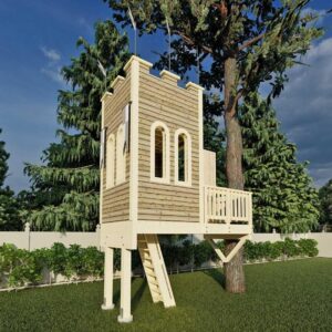 The Enchanted Castle © 1 Tree 2 Post Treehouse Plan