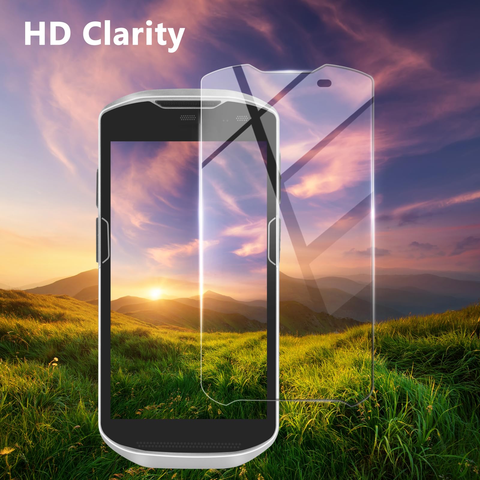 CARPSDZY 3pcs Tempered Glass Screen Protector for Zebra TC51 TC510K TC52 TC52X TC56 TC57 TC57X Barcode Scanner,HD Clean,Scratch Impact Protection