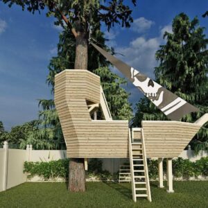 The Pirate Ship © 1 Tree 2 Post Treehouse Plan