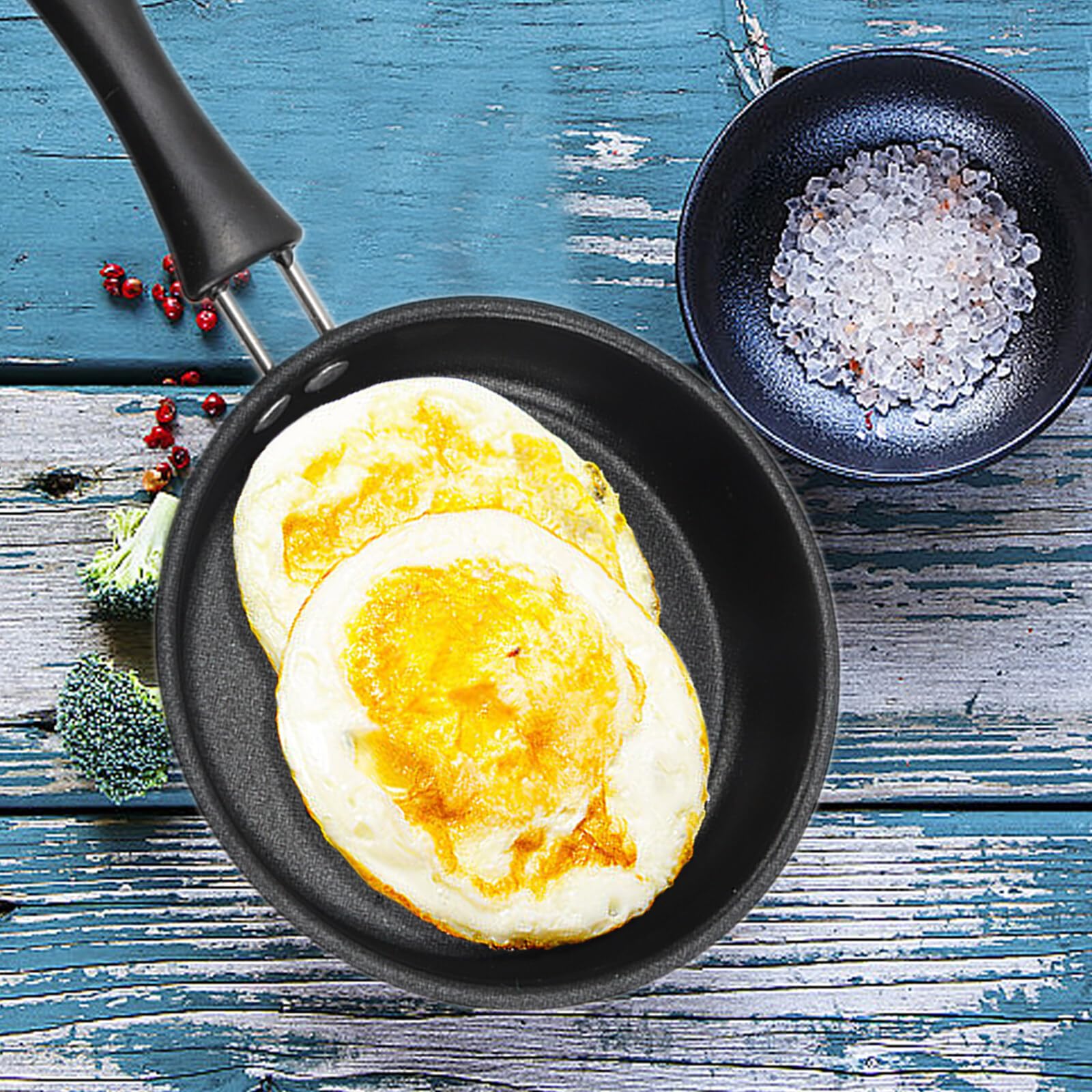 Rehomy Mini Nonstick Egg & Omelet Pan – 4.7” Single Serve Frying Pan/Skillet, Diamond Infused, Multipurpose Pan Designed for Eggs, Pancakes, Dishwasher Safe (4.7 Inch/12CM)