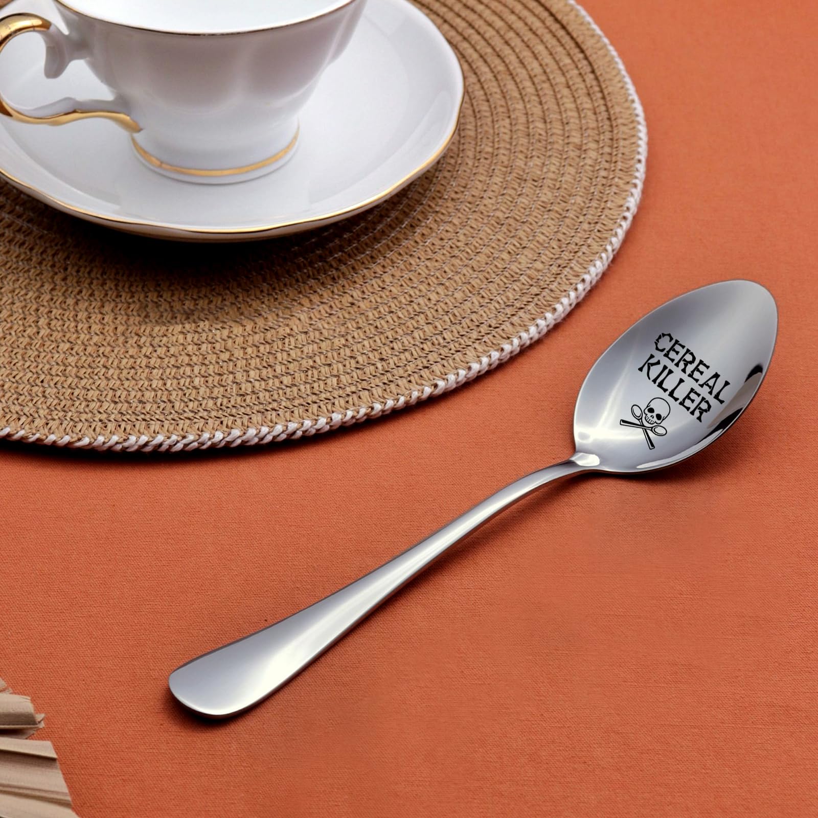 Cereal Killer,Funny Engraved Stainless Spoon, Cereal Spoon, Cereal Lovers Gift,Food Lover Gifts,Best Friend Spoon Gift(With Gift Box)