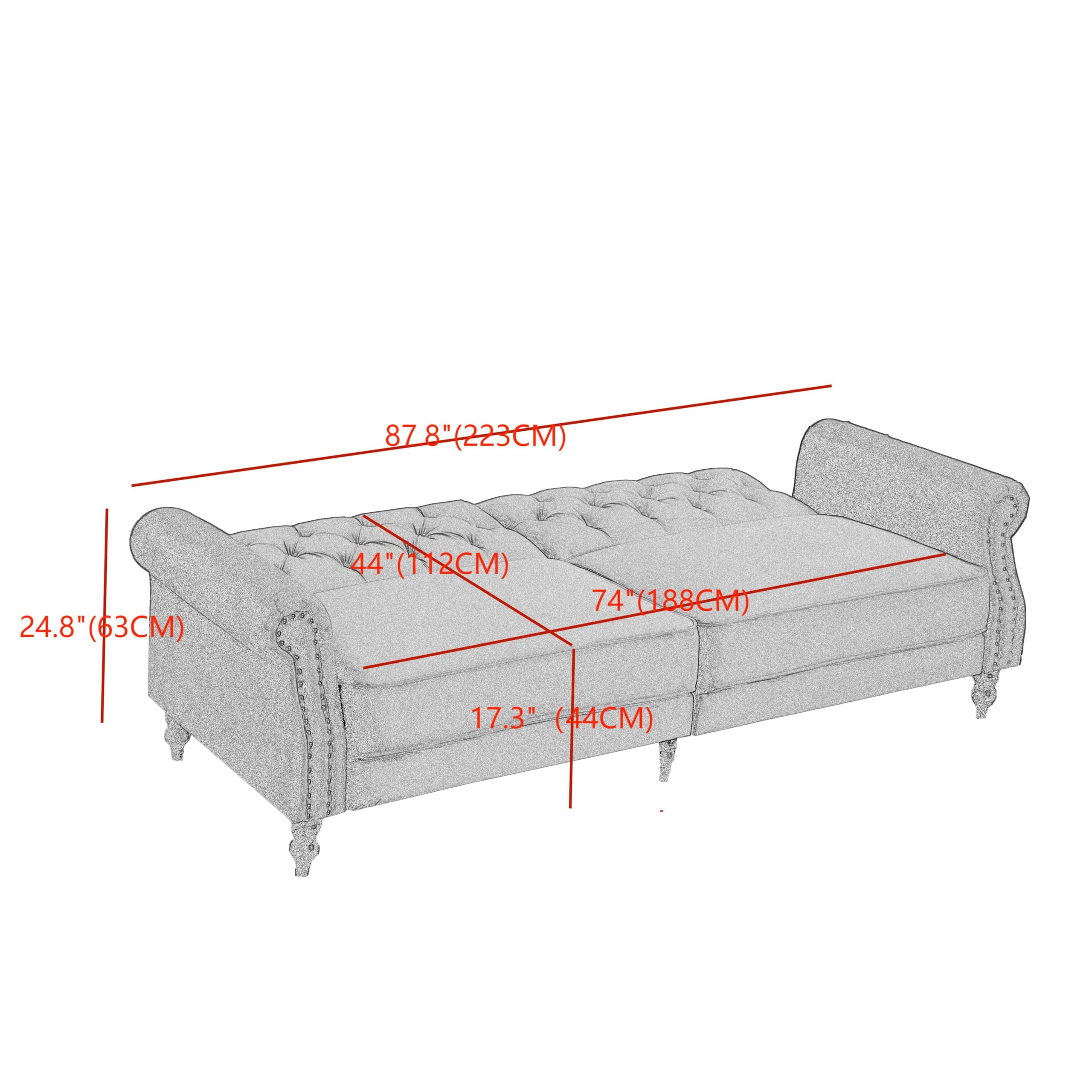 Legend Vansen Futon Sofa Bed,Sleeper Sofa,Mid-Century Modern Futon Couch,Convertible Sofa,Sofa Cama for Living Room and Bedroom