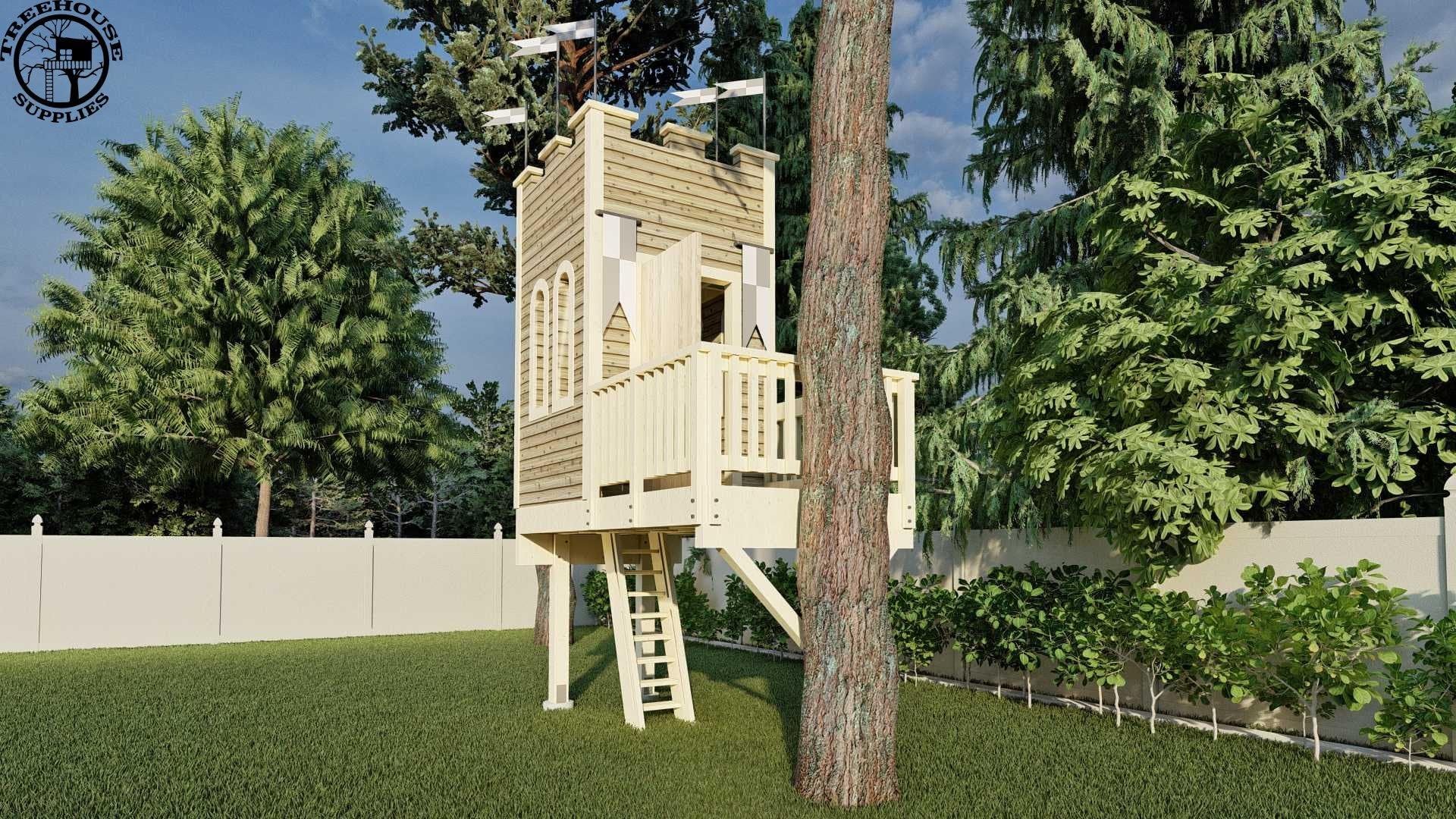 The Enchanted Castle © 1 Tree 2 Post Treehouse Plan