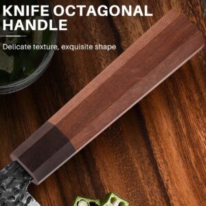 TAMOSH DIY Blank Japanese Kitchen Knives Chef Knife Replacement Octagonal Wooden Handle