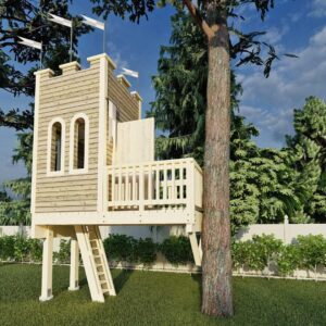 The Enchanted Castle © 1 Tree 2 Post Treehouse Plan