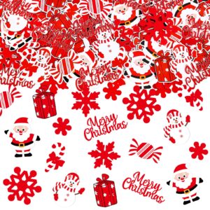 whaline 270pcs christmas confetti red santa snowflake snowman paper confetti merry xmas table confetti decoration for winter holiday baby shower birthday party supplies diy crafting