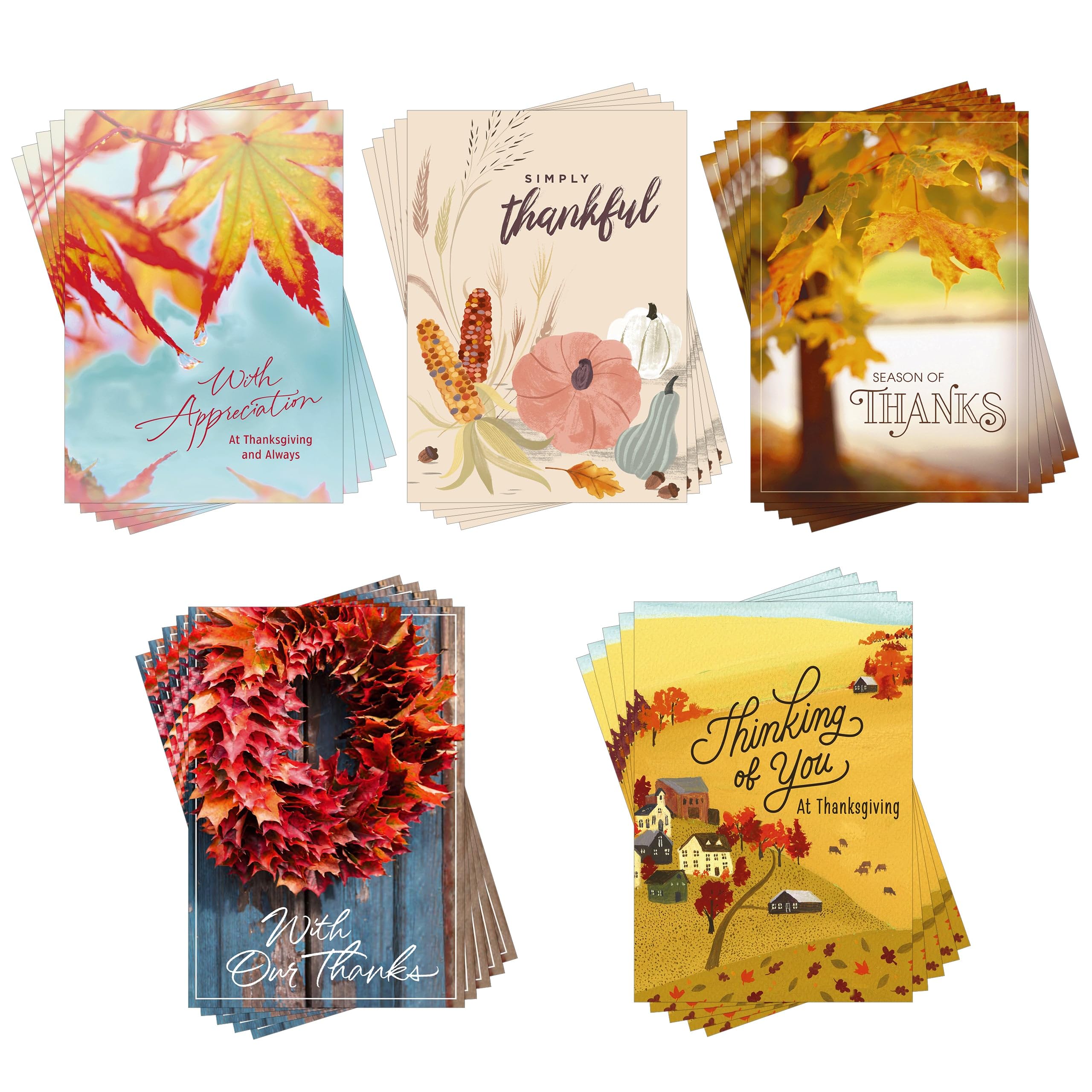 Hallmark Business 25 Pack Bulk Assorted Thanksgiving Cards (Appreciation & Thanks) for Customers