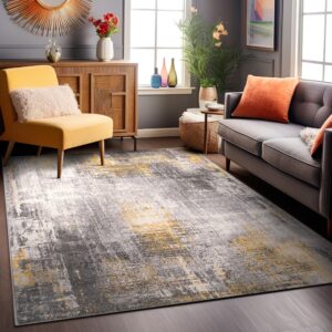 rugshop dublin contemporary abstract stain resistant soft area rug 7'10" x 10' yellow