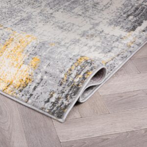 Rugshop Dublin Contemporary Abstract Stain Resistant Soft Area Rug 7'10" x 10' Yellow