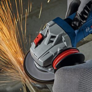 Bosch GWS10-450P-RT 120V 10 Amp 4-1/2 in. Corded Ergonomic Angle Grinder with Lock-On Paddle Switch (Renewed)