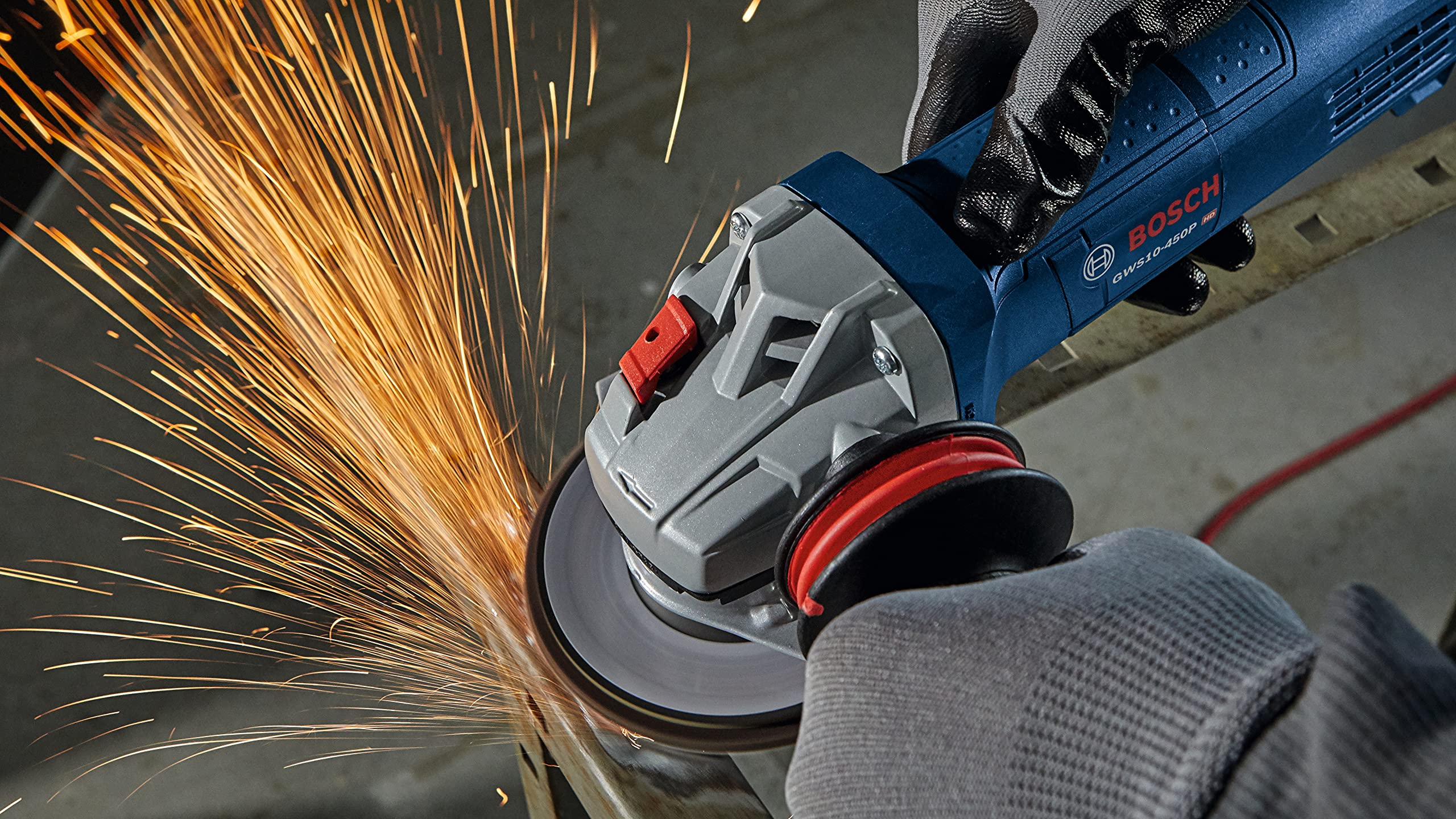 Bosch GWS10-450P-RT 120V 10 Amp 4-1/2 in. Corded Ergonomic Angle Grinder with Lock-On Paddle Switch (Renewed)