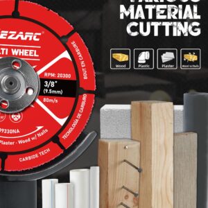 EZARC 3 Inch Cut Off Wheels, Carbide Cutting Disc, Angle Grinder Cutting Wheel for Wood, Wood with Nails, Laminate, Plastic, Plaster, 2 Pack