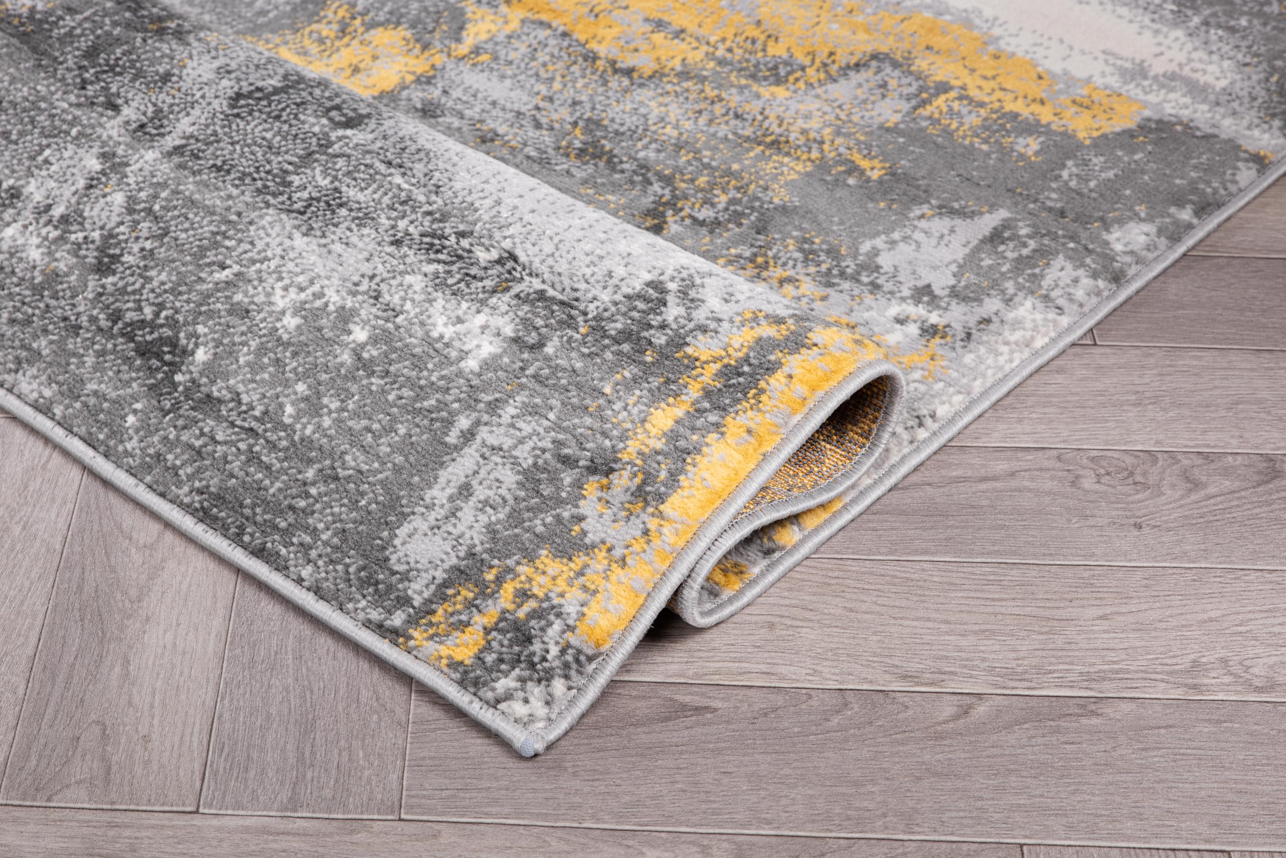 Rugshop Brighton Modern Abstract Stain Resistant Soft Area Rug 5' x 7' Yellow