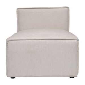 BizChair Fabric Middle Chair Module for Sectional Sofa, Customizable Modular Couch Armless Middle Seat, Cream