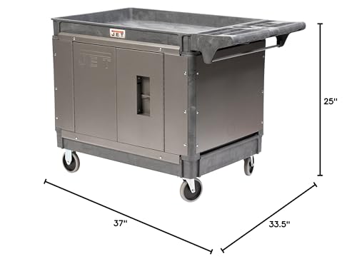 JET PUC-3725 Resin Utility Cart with JT1-126 LOAD-N-LOCK Security System